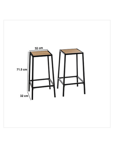 Lot De 2 Tabourets De Bar Aliaj Noires Five