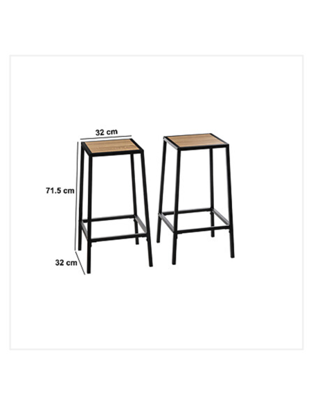 Lot De 2 Tabourets De Bar Aliaj Noires Five