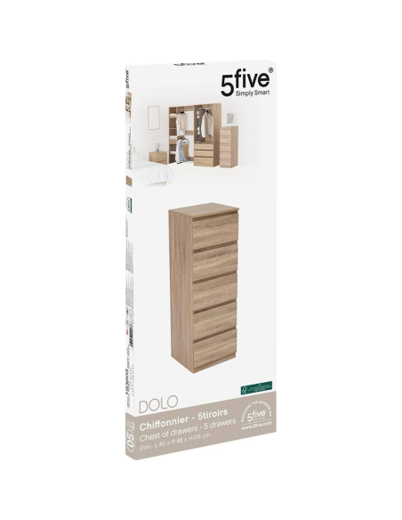 Chiffonier 5 tiroirs Dolo Beige Five