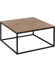 Table basse Chevrons MDF et métal Noire Five