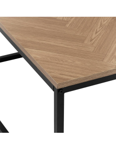 Table basse Chevrons MDF et métal Noire Five 2