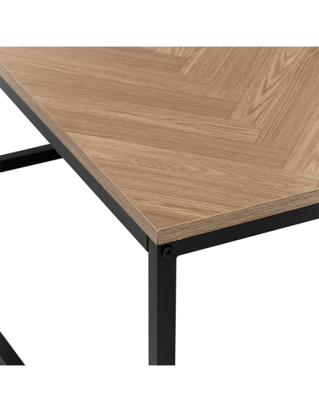 Table basse Chevrons MDF et métal Noire Five