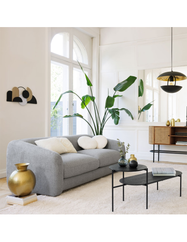 Table basse 2 niveaux Kemi noyer Noir Atmosphera