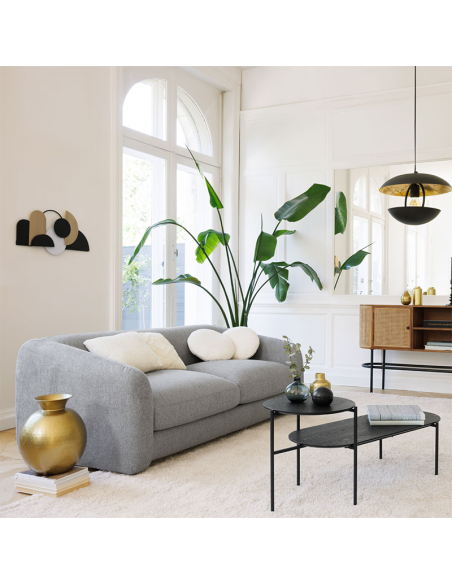 Table basse 2 niveaux Kemi noyer Noir Atmosphera