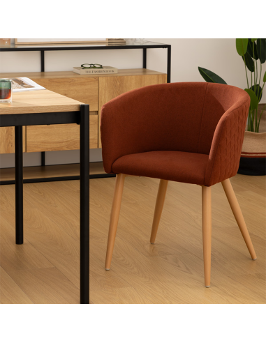 Fauteuil À Dîner Marlo Velours Ambre Atmosphera