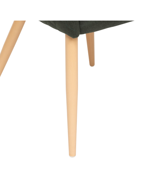 Fauteuil À Dîner Marlo Velours Vert Cèdre Atmosphera