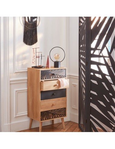 Paravent Feuille Akira Noir H170 Atmosphera