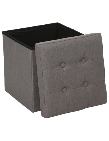 Pouf Avec Coffre Pliant Lysandre Gris Atmosphera