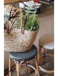 Panier shopping en osier Beige Atmosphera 2