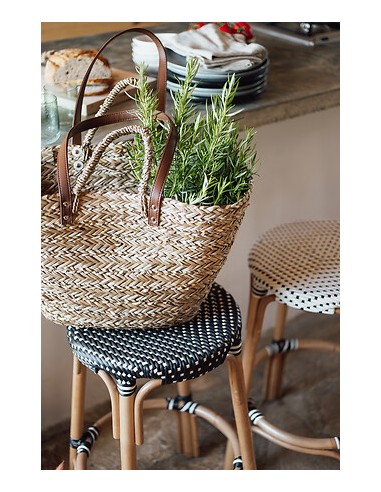 Panier shopping en osier Beige Atmosphera
