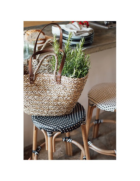 Panier shopping en osier Beige Atmosphera