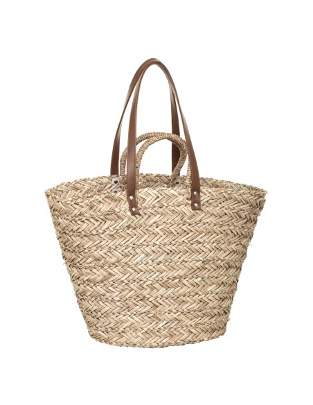 Panier shopping en osier Beige Atmosphera