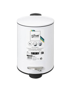 Poubelle De Cuisine Softclose 3L Blanc Five 2