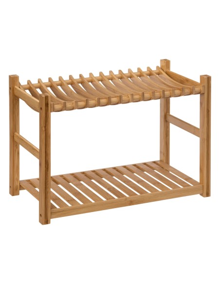 Égouttoir 2 Niveaux Avec Pot À Couverts En Bambou Five