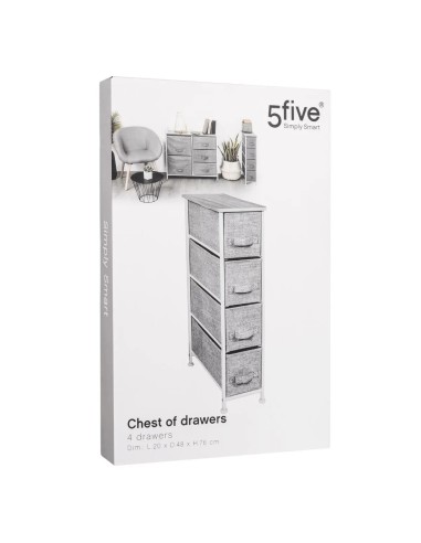 Meuble De Rangement 4 tiroirs Tissa Gris Five