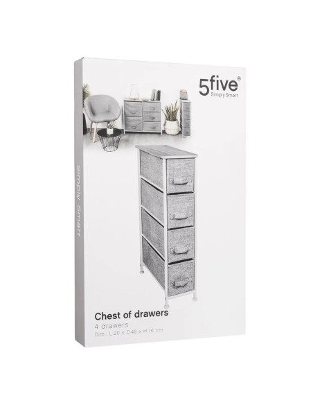 Meuble De Rangement 4 tiroirs Tissa Gris Five