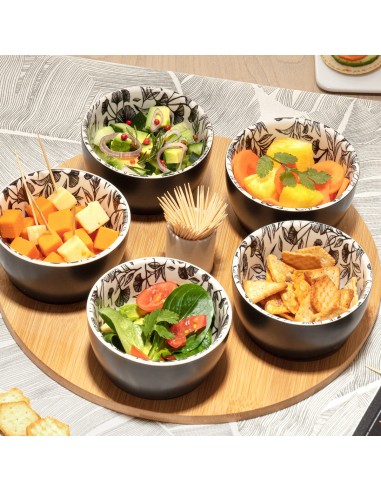 Service apéritif White floral 7 pièces Secret De Gourmet