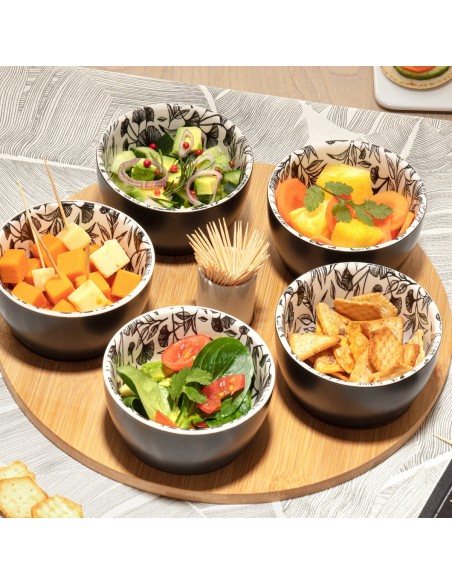 Service apéritif White floral 7 pièces Secret De Gourmet