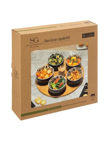 Service apéritif White floral 7 pièces Secret De Gourmet