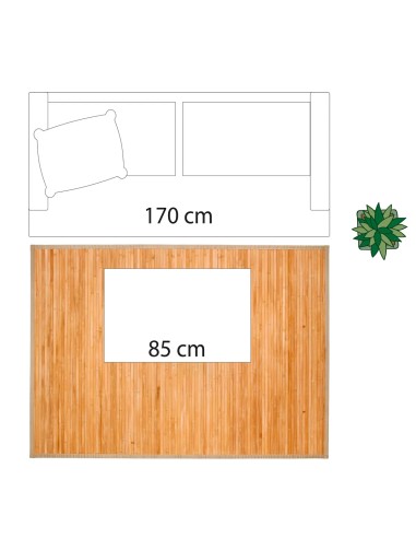 Tapis de bain bambou latté 120x170 Five
