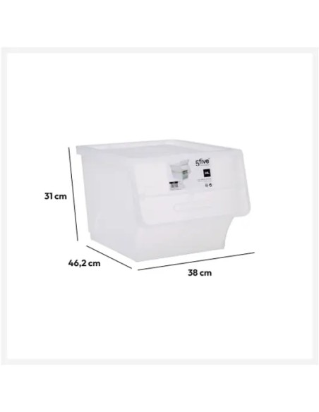 Boîte plastique à ouverture frontale 34L Transparente Five