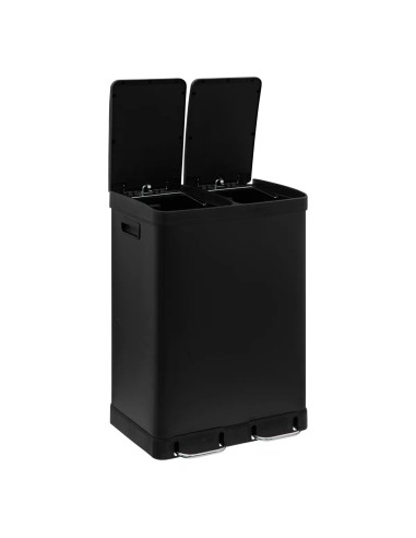Poubelle de tri 2 bacs 2x30L Ariane Noire Five