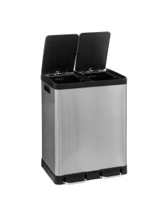 Poubelle de tri 2 bacs 2x30L Ariane Inox Five 2