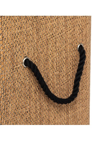 Panier à linge bambou et tissu 100L Marron Five