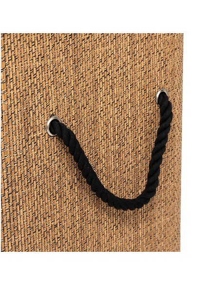 Panier à linge bambou et tissu 100L Marron Five