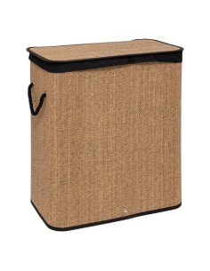 Panier à linge bambou et tissu 100L Marron Five