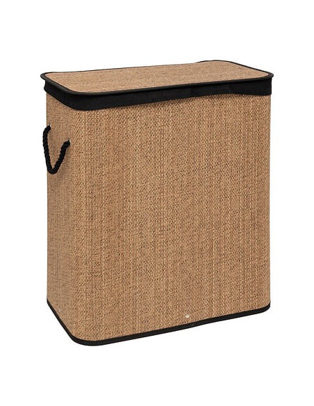 Panier à linge bambou et tissu 100L Marron Five