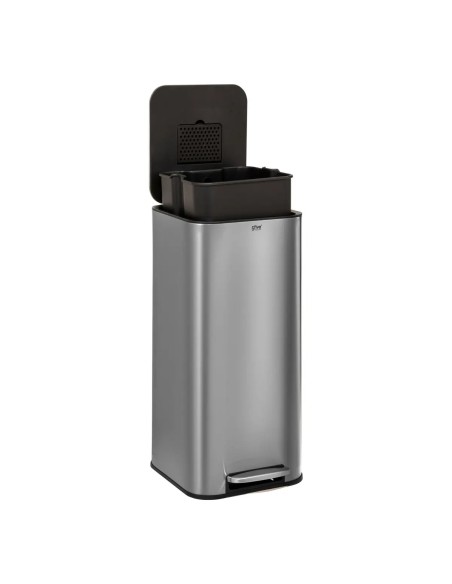 Poubelle à pédale carrée Delta 30L INOX Five