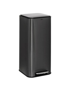 Poubelle à pédale carrée Delta 30L Carbone Five