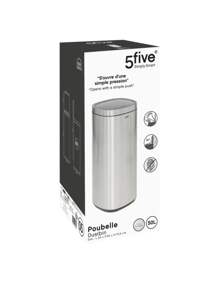 Poubelle De Cuisine Haute Ronde 50L Inox Five