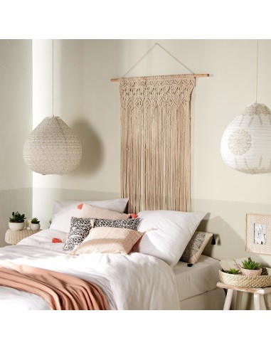 Rideau De Fils 90x200 Macramé Beige Atmosphera