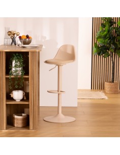 Lot De 2 Chaises De Bar Haute Ajustable Aiko Beige Atmosphera 2