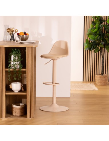 Lot De 2 Chaises De Bar Haute Ajustable Aiko Beige Atmosphera