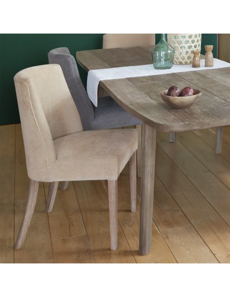 Lot De 2 Chaises De Table Livia Chenille Beige Atmosphera