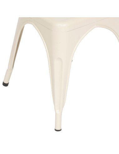 Lot De 4 Chaises Niko En Métal Beige Argile Atmosphera