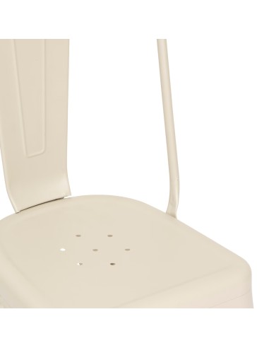 Lot De 4 Chaises Niko En Métal Beige Argile Atmosphera