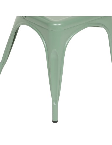 Lot De 4 Chaises Niko En Métal Vert Olive Atmosphera