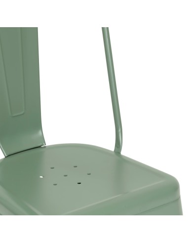 Lot De 4 Chaises Niko En Métal Vert Olive Atmosphera