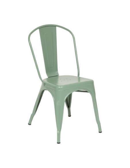 Lot De 4 Chaises Niko En Métal Vert Olive Atmosphera