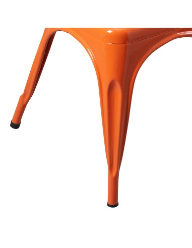 Lot De 4 Chaises Niko En Métal Orange Atmosphera