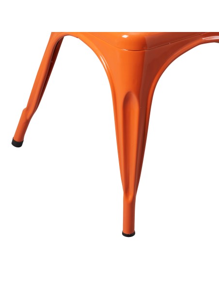 Lot De 4 Chaises Niko En Métal Orange Atmosphera