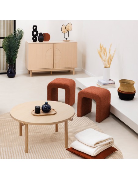 Pouf Sevi Bouclette Deep Ambre Atmosphera