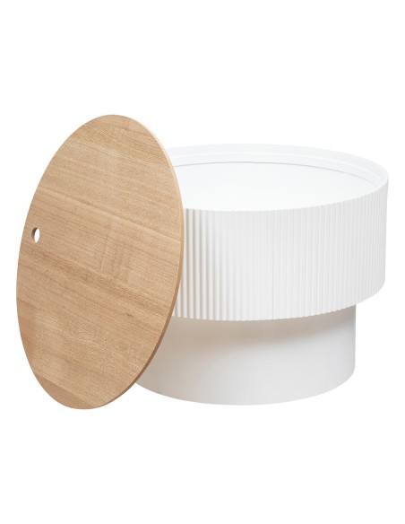 Table Basse Avec Coffre Enola Blanc Atmosphera