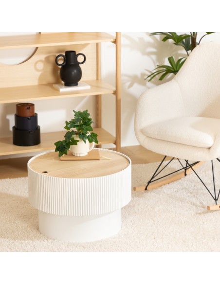 Table Basse Avec Coffre Enola Blanc Atmosphera