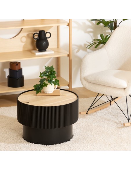 Table Basse Avec Coffre Enola Noire Atmosphera