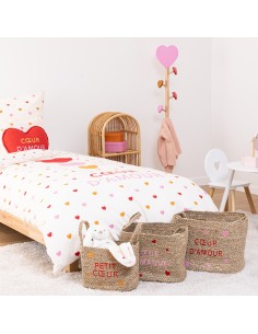 Lot De 3 Paniers Pour Chambre D'enfant Amour Beige Atmosphera 2